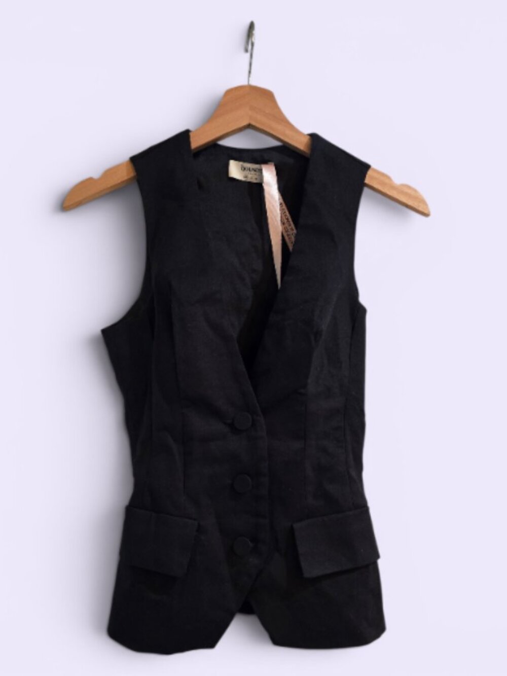 House Of Cb Juliet Black Vest Tank Top